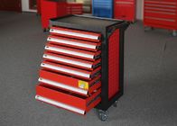 27&quot; Metal Garage Red Heavy Duty Tool Cabinet On Wheels With 7 Drawers
